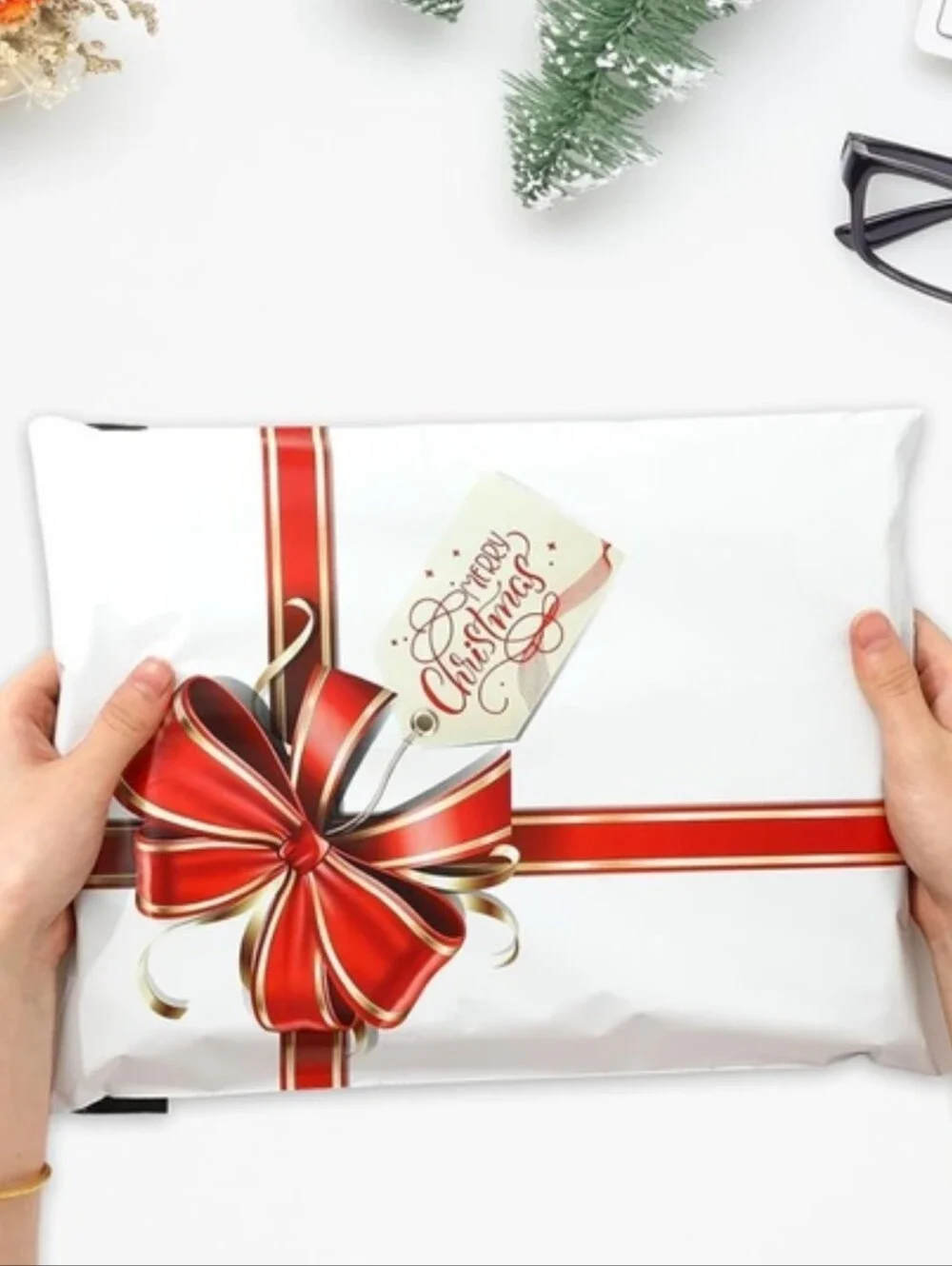 🎄Poly Mailers Holiday Gift Bow (25)
